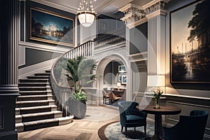 reception area with view of the hotel's famous staircase, or other grand architectural feature