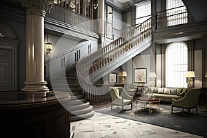 reception area with view of the hotel's famous staircase, or other grand architectural feature