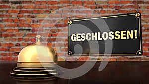 Reception Bell Sign Geschlossen