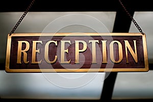 Reception desk label