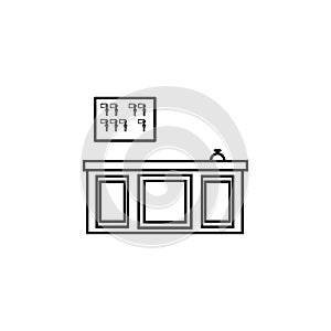 reception icon. Element of otel and motels for mobile concept and web apps. Thin line icon for website design and development, app