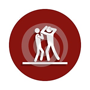 reception in judo icon in badge style. One of Fight collection icon can be used for UI, UX