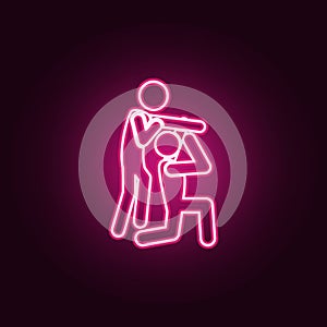 reception in judo icon. Elements of Fight in neon style icons. Simple icon for websites, web design, mobile app, info graphics