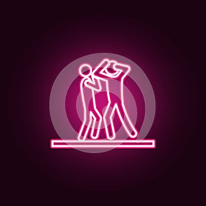 reception in judo icon. Elements of Fight in neon style icons. Simple icon for websites, web design, mobile app, info graphics