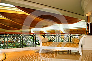 Reception lobby area in luxury hotel