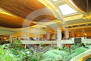 Reception lobby area in luxury hotel