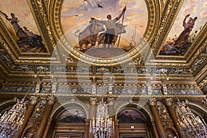 Reception rooms of the city hall, Paris, France