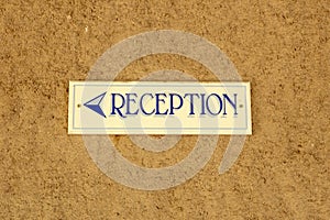Reception sign