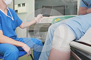 At the reception of traumatologist