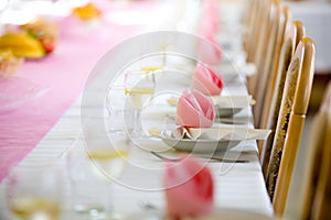 Reception or wedding table ready,