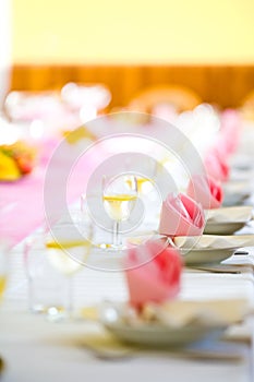 Reception or wedding table ready,