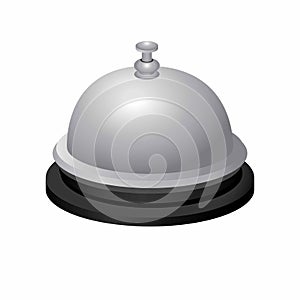 Receptionist bell silver realistic illustration vector