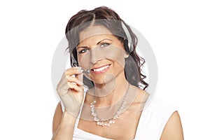 Receptionist with headset