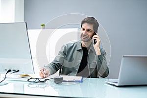 Receptionist Phone Call On Corporate Telephone