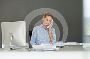 Receptionist on phone