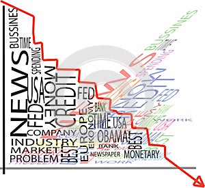 Recesion graph photo