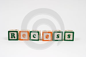 Recess in block letters photo