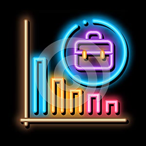 recession of business job offers neon glow icon illustration