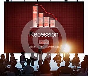 Recession Crisis Inflation Bankrupt Savings Trade Concept photo