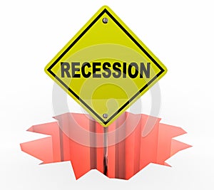 Recession Economy Warning Sign Financial Downturn