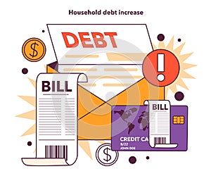 Recession effect. Household debt increase is a significant, widespread