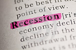 Definition of the word Recession