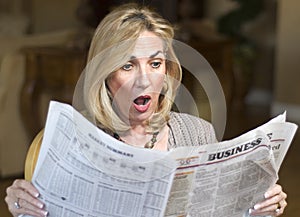 Recession in the newspaper photo