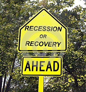 Recession or recovery sign.