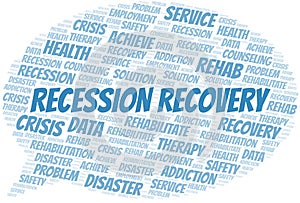 Recession Recovery vector word cloud, made with text only.