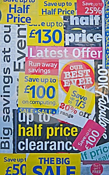 Recession: reduced prices and special offers. photo