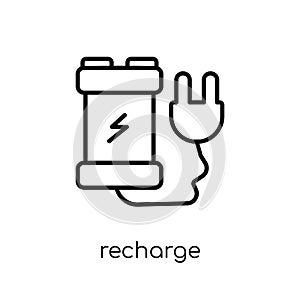 Recharge icon. Trendy modern flat linear vector Recharge icon on