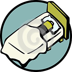 Recharging battery by sleeping vector illustration photo