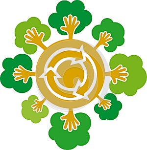 Reciclar mano 1 (vector)