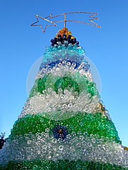 Recicled bottles christmas tree photo