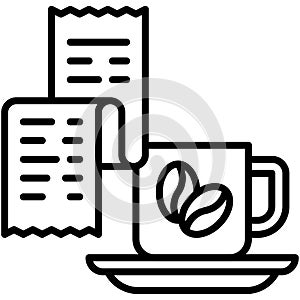 Reciept icon, Coffee shop related vector