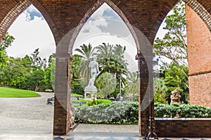 RECIFE, PE, BRAZIL - NOVEMBER 19, 2019: The historic architecture of Instituto Ricardo Brennand museum in Recife, Pernambuco,