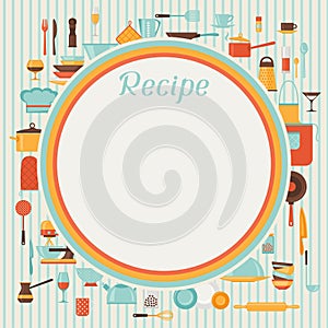 Recipe background with kitchen and restaurant