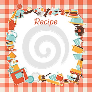 Recipe background with kitchen and restaurant