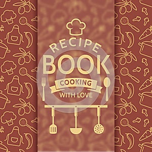 Recipe book. Vector card.