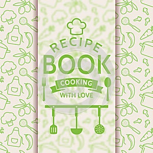 Recipe book. Vector card.