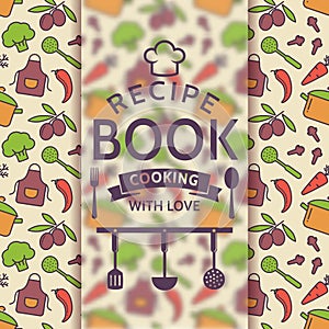 Recipe book. Vector card.