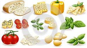 Recipe Ingredients: Cheese, Bread, Tomato, Basil