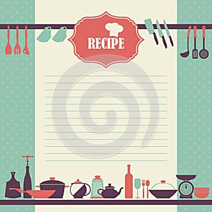 Recipe page design. Vintage style cooking book page