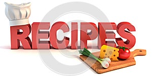 Recipes 3d concept