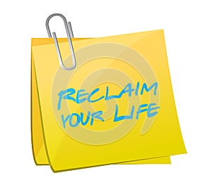 Reclaim your life post it illustration design