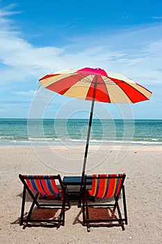 Recline chair on the beach