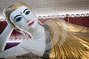 Reclining buddha at Chauk-htat-gyi Buddha Temple in Yangon