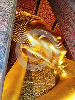 Reclining Buddha gold statue ,Wat Pho, Bangkok