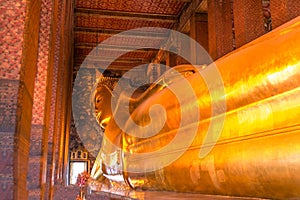 Reclining Buddha gold statue ,Wat Pho, Bangkok, Thailand