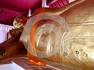 Reclining Buddha at Northern Thailand temple